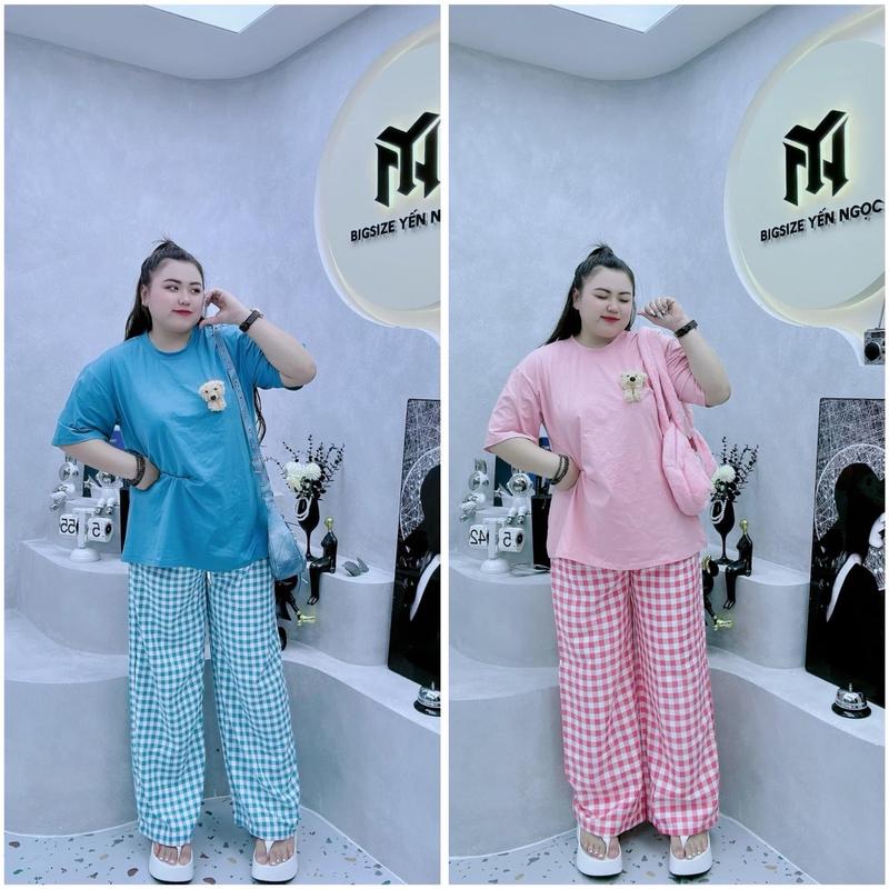 SET ÁO THUN CARO GẤU BIGSIZE YẾN NGOCN