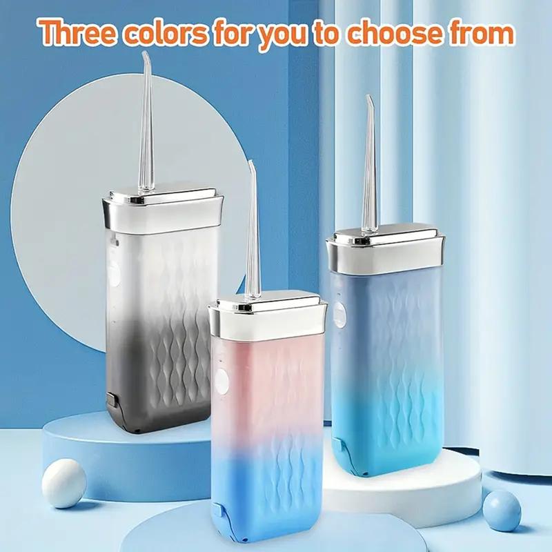 Máy tăm nước không dây Khloee, Máy làm sạch răng Cầm Tay 4 chế độ, 4 đầu phun, Có Thể Sạc Lại USB, Pin Lithium 50mAh, với lợi ích sức khỏe men răng, Thích hợp cho gia đình và du lịch 1