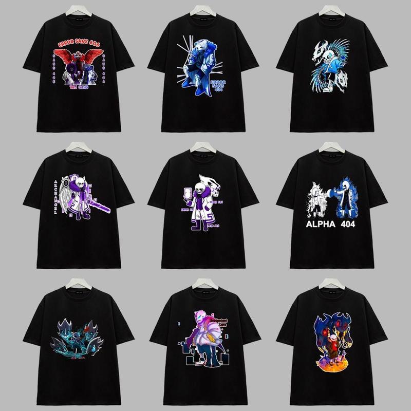 BST Áo thun Game Sans - Undertale Mới - Sans 404 - Sans 505 - Sans 606 áo thun đen in hình có size Trẻ em 0