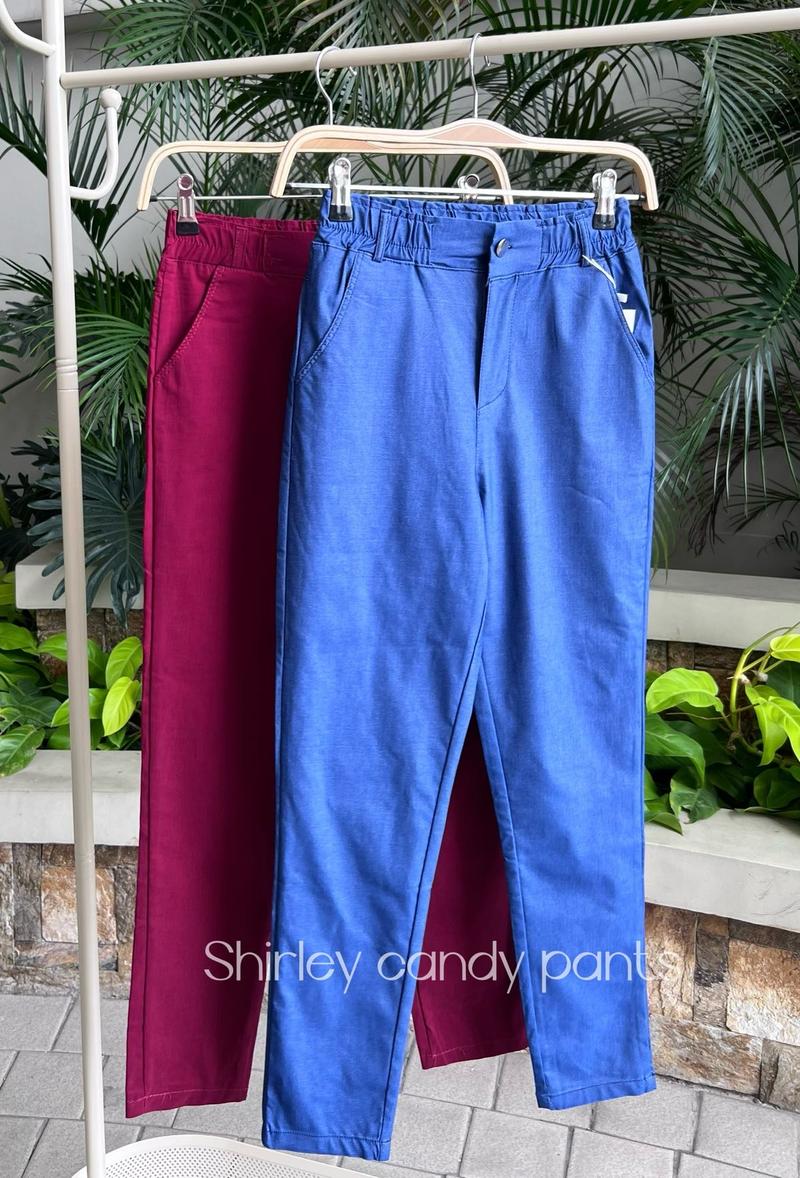 Product Introduction of Candy Pants Plain Cut 4pocket style Women's fashion(Casual/Formal ) Pants Unisex Comfort Trouser Womenswear Cotton Stretchable Soft Spandex Belt hand wash multicoloured elastic waist 36