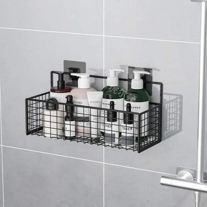 Kệ nhà tắm chất liệu thép, Kệ dán tường đựng đồ dán tường hình chữ nhật Inox Kitchen