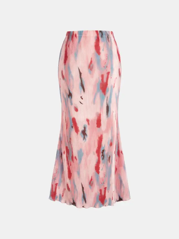 YOZY All Over Print Elastic Waist Skirt, Elastic Waist Mermaid Casual Fashion Skirt, 2024 Women's Wear for All Seasons 5