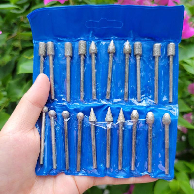  Bộ 20 cây trục 3mm đủ loại mũi mài kim cương đầu mài rãnh đá khắc đá đánh bóng ngọc siêu cứng  LBS-05  - Vật tư Nông nghiệp Đà Nẵng 