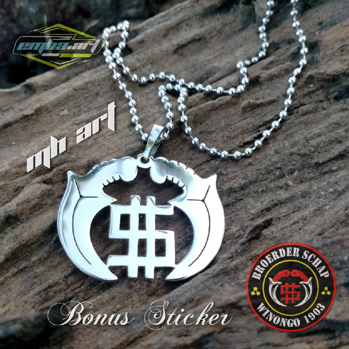 Kalung Kerambik Stenlis SH Bahan stenlis monel garapan sangat halus, bonus sticker PSHW untuk setiap pembelian satu pcs kalung tanpa minimum order.