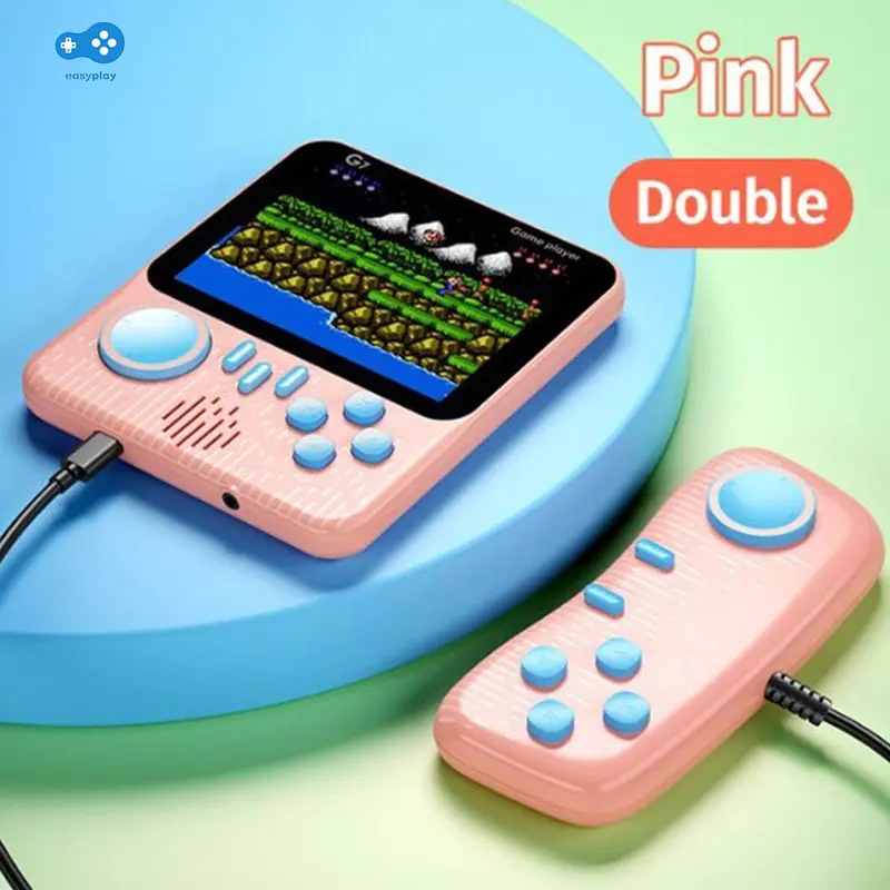Game Boy Game Bot Gameboy Console Portable Game Player Built-in Clasic 600 Games Connect to TV or Gamepad  1 Player or 2 Player/ Gamepad 2 Pemain Dapat Stick G7 Hadiah Sempurna Terbaik/ Gameboy Retro Terbaik Dapat Stick Bisa Untuk 2 Orang [Easy Play] Blue 5