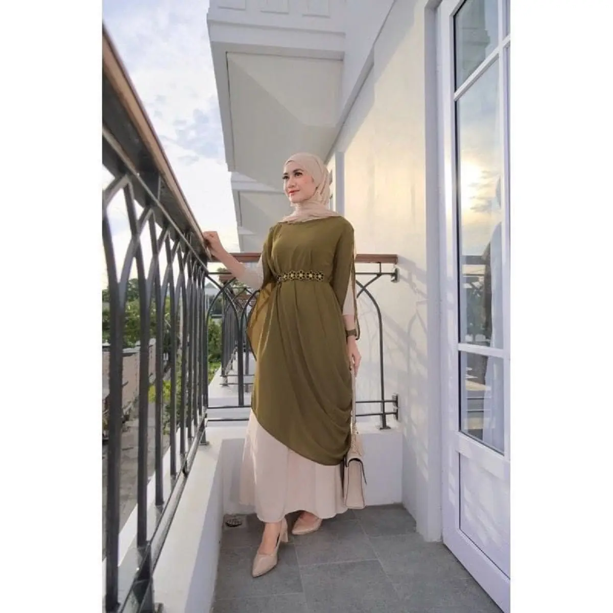 Outer Kaftan RINJANI Kondangan Gamis Lebaran 2024 Diamond Fit Dress Wanita