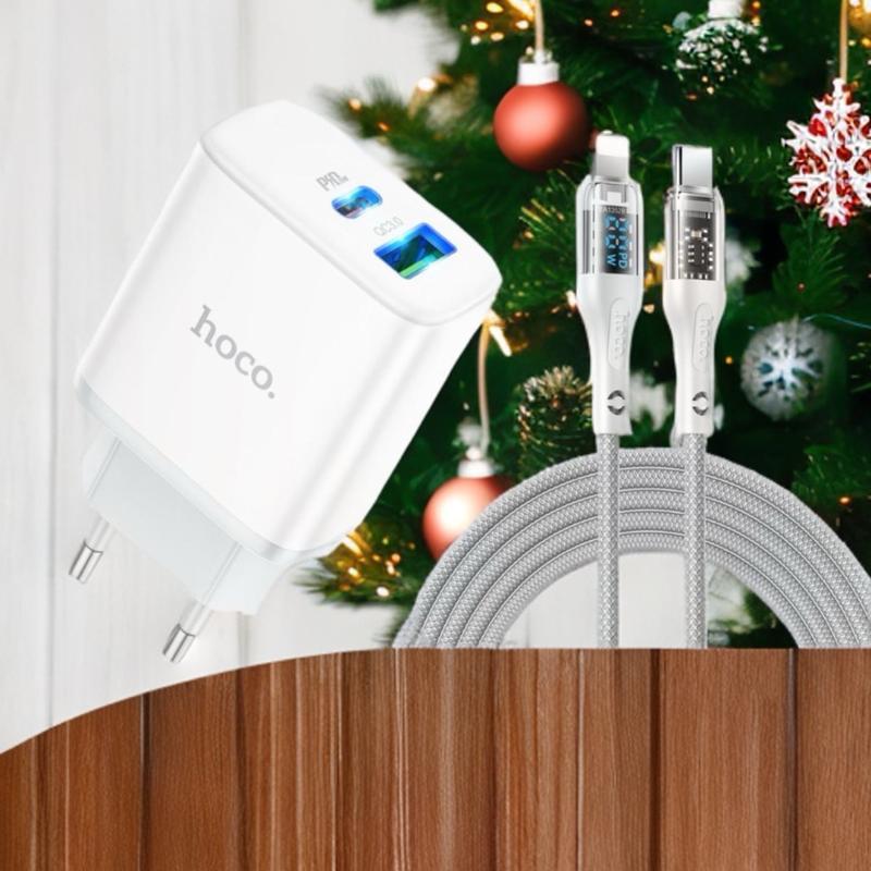  Cáp Sạc IPhone  TypeC màn hình led báo W hoco U115 bảo hành 6tháng lỗi 1 đổi 1 Phụ Kiện Usb 