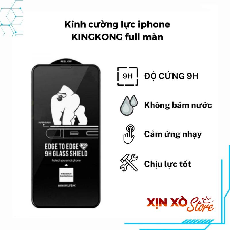 Kính cường lực cho iphone KINGKONG full màn 9D chống xước - XỊN XÒ Store