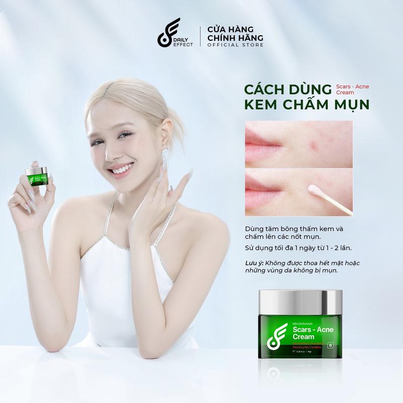 Combo 3 Sản Phẩm Làm Sạch Da, hỗ trợ tạm biệt Mụn và Dưỡng Phục Hồi Da Căng Mịn Khỏe Mạnh DAILY EFFECT (sữa rửa mặt 120ml, serum cấp ẩm & làm dịu da 30ml, kem chấm mụn 10g) Skincare Nữ 3