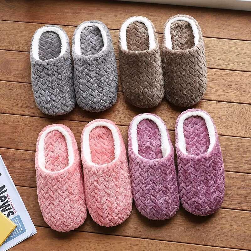 Unisex Fluffy Home Slippers Soft Lightweight Anti Slip Comfortable Indoor Slides for Autumn Winter 0