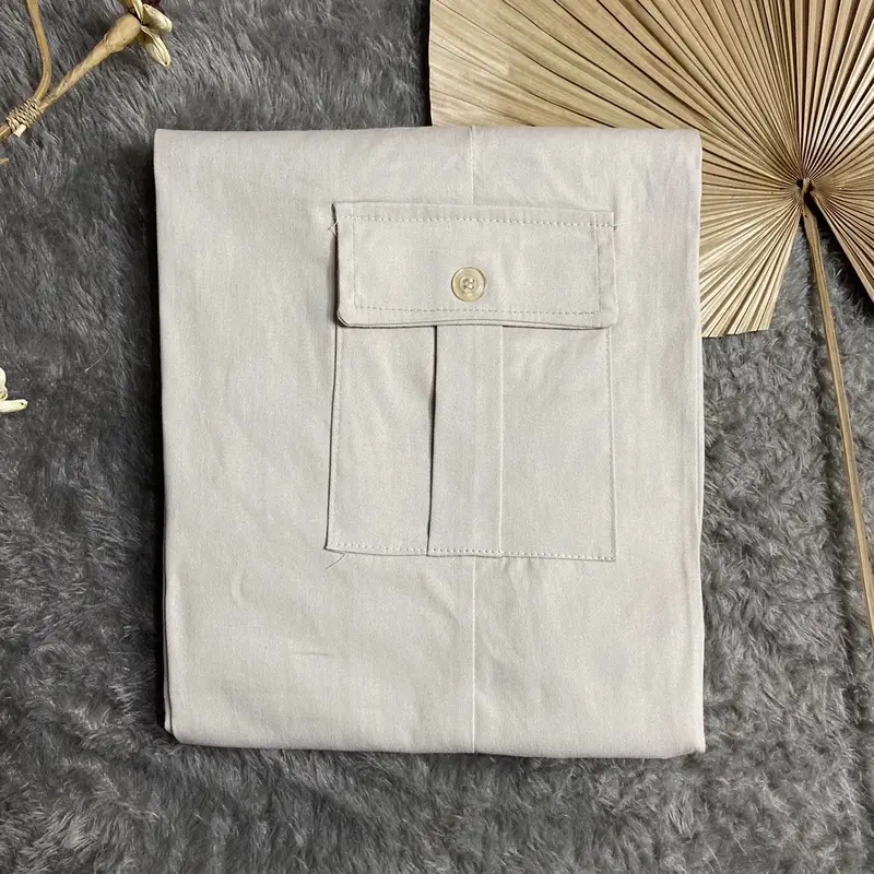 AESTORE - Zena Celana Kulot Cargo Panjang Wanita Highwaist Premium Berkancing Rasleting Bahan Twill Combad Premium Kekinian Korean Style Kantong kanan kiri pinggang belakang Karet  celana panjang Kerja Bawahan Basic Formal Samping Kantor Nyaman outfit 6
