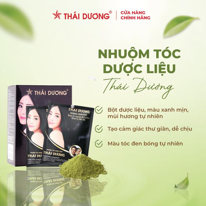 [Live - Mua 2 tặng 1] 02 Nhuộm tóc Dược liệu Thái Dương (Hộp 5 gói x 10g) tặng 01 sữa tắm 7 Plus Gold 50gr - Sao Thái Dương 5