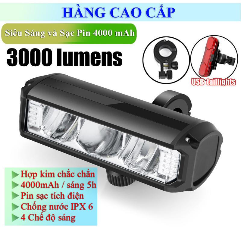 Bảo hành 6 tháng - Đèn pha led xe đạp thể thao hiện đại cao cấp NEWBOLER 3000 Lumen 4000 mAh IPX6 sạc pin với ánh sáng cắt siêu sáng đèn pha xe đạp đường trường đường phố Gắn Xe Đạp Đạp Xe Đạp