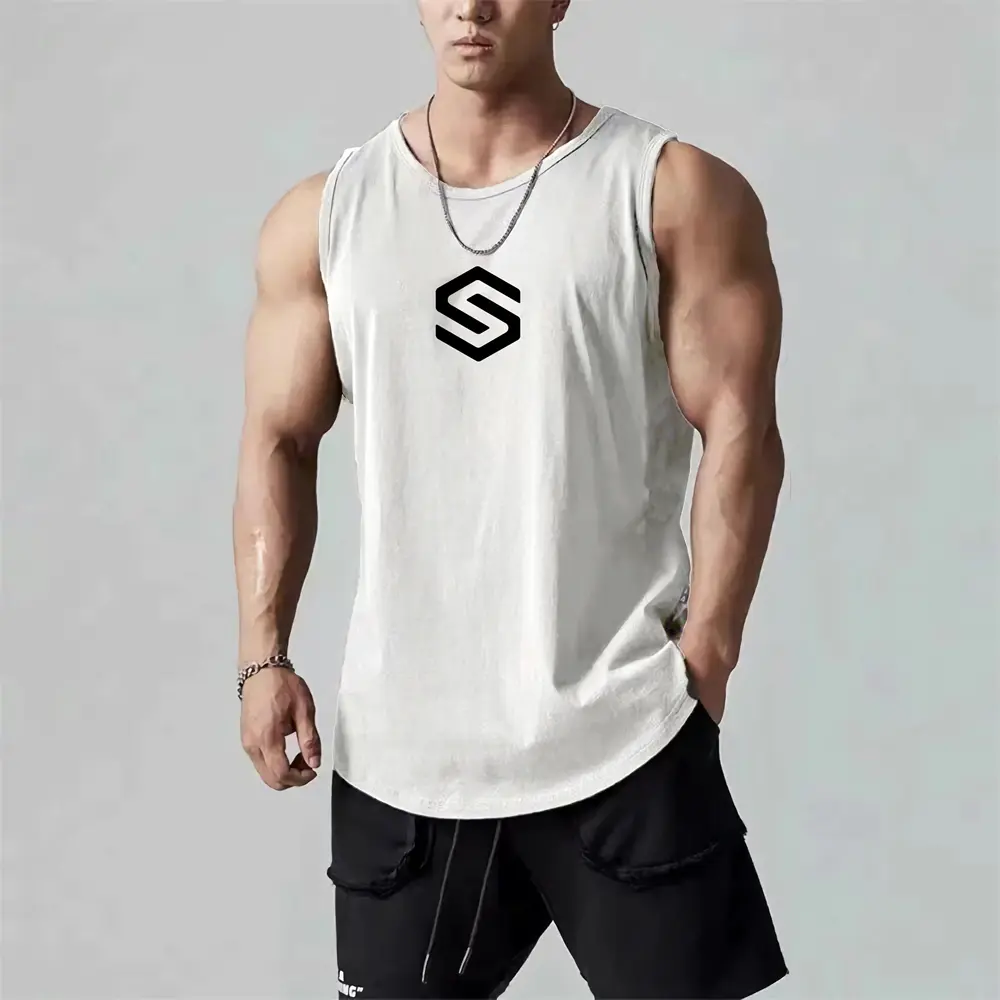 Summer Men's Clothing Gym Tank Tops Outdoor Running Sport Sleeveless T Shirt Basketball Quick-drying Breathable Fitness Vest