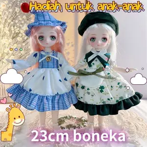 Boneka Korea 23cm Boneka Lembut Dan Suka Diemong Dengan Gaun Dan Sepatu Baru Boneka Memiliki Kaki Dan Tangan Yang Bisa Ditekuk Dolls Toys BJD