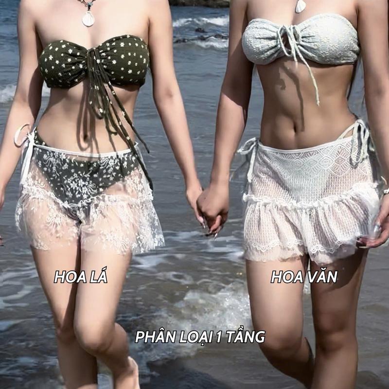 C1 -  Váy Choàng Ren Bikini Mỏng Xâu Thuyến  Đi Biển Quyến Rũ Mùa Hè 1