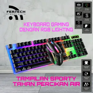 Fertech keyboard gaming dengan RGB lightning