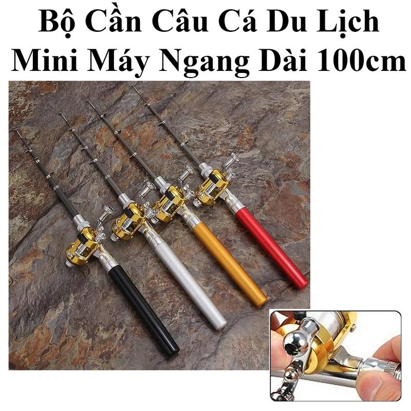 Bộ Cần Câu Cá Du Lịch Mini Máy Ngang Dài 100Cm Hình Bút Bi