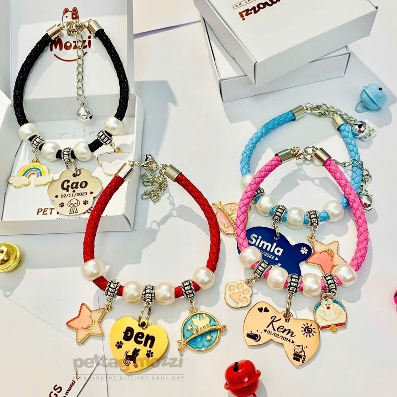  Combo Thẻ tên và Vòng cổ Dây charm mix ngẫu nhiên cho chó mèo | Mozzi 