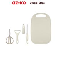 Gambar AZKO Culinart Pisau Dapur Dengan Talenan Set 4 pcs - Putih Chef Cutter Utility Slicer Kitchen Slicer Alat Iris dari AZKO ID Kota Administrasi Jakarta Barat 1 Tokopedia