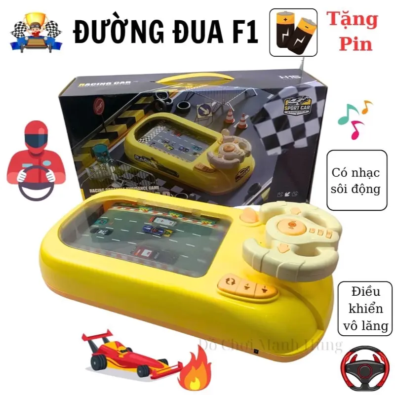 Đường đua ô tô có màn hình chuyển động chạy Pin có nhiều nút bấm và các bài nhạc sôi động như một chiếc ô tô thật, chất liệu nhựa cao cấp giúp bé tránh xa điện thoại Xe Đua 6