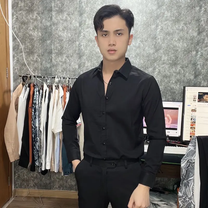 SM - LUXURY - chất liệu đũi - trơn mầu - xanh bã trầu - chất liệu mềm mịn - có co giãn - thoáng mát - thấm hút mồ hôi 3