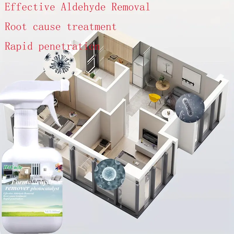 Multipurpose Formaldehyde Remover, 1 Count Household & Car Air Purifier Spray, Formaldehyde Remover for New House, Bedroom, Sofa, Plastic Interior 4