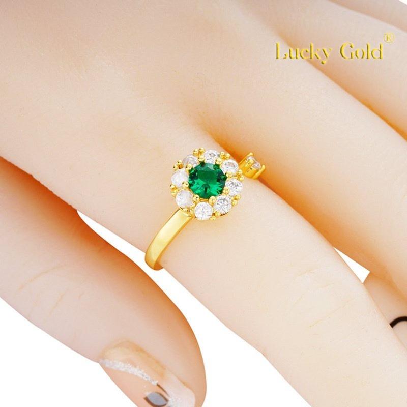 Product Introduction of [Lucky K Gold] 18K Gold Zircon Super Flash Ring Necklace Set No Color Fading Women's Jewelry 75