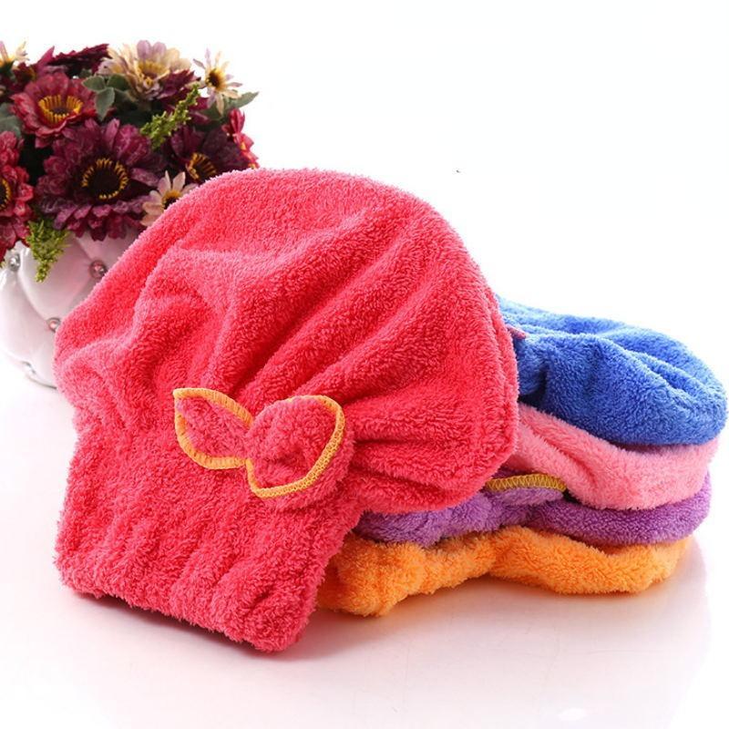 Bowknot Microfiber Shower Caps Lovely Absorbent Bathing Textile Bath Quickly Dry Hair Towel Bath Shower Hats 5