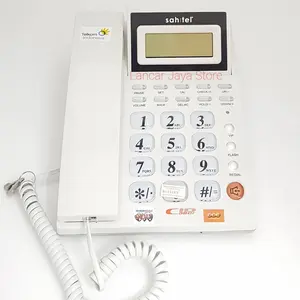 Telepon Rumah / Telpon Kabel / Telepon Meja Kantor Sahitel S-57 Putih Lcd