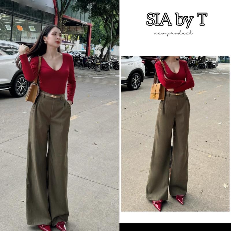 Quần dài ống suông Basic chất vải Bố Ruby dày dặn đứng form 0