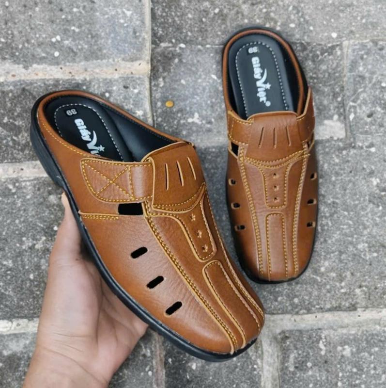 Giày nam không gót đục lỗ - giày lười trung niên size từ 38 đên 43 khâu đế chăc chắn thích hợp đi hằng ngày đóng hộp