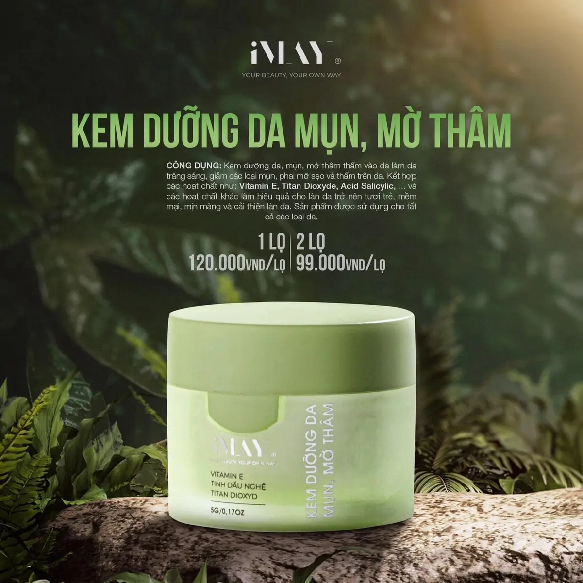 Kem Face Dưỡng Trắng Da iMAY phiên bản nâng cấp hủ 5 gram ( 2 phiên bản)