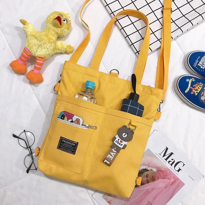 Túi Messenger Nữ Sinh Phong Cách Hàn Quốc, Túi Vải Bố Đeo Vai, Phong Cách Dễ Thương Dễ Phối Đồ Thích Hợp Cho Sinh Viên, Bạn Gái Cùng Phong Cách Túi Xách Bag Tote 7