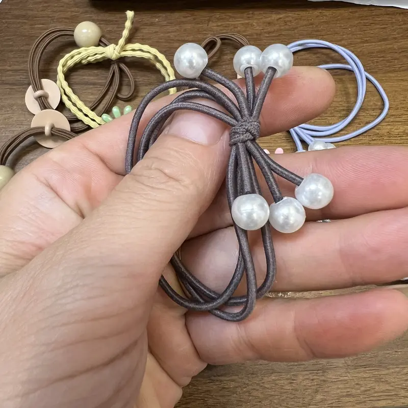 { 1 cái } Dây chun buộc tóc hình dễ thương, phong cách Hàn Quốc, chất liệu cao su co giãn tốt (Giao ngẫu nhiên) 5