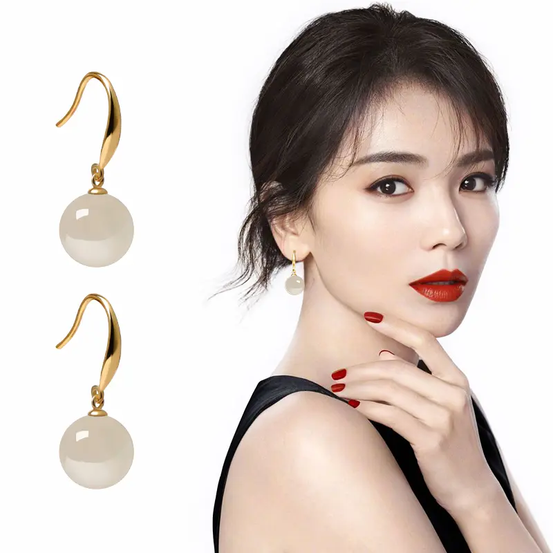 Bông Tai Thả Bạc Sterling, Thiết Kế Ngọc Bích Và Abalone, Chống Dị Ứng, Móc, Phong Cách Cổ Điển Cao Cấp, Trang Phục Hàng Ngày, Thời Trang Tươi Mới, Trang Sức Nữ, 999 2