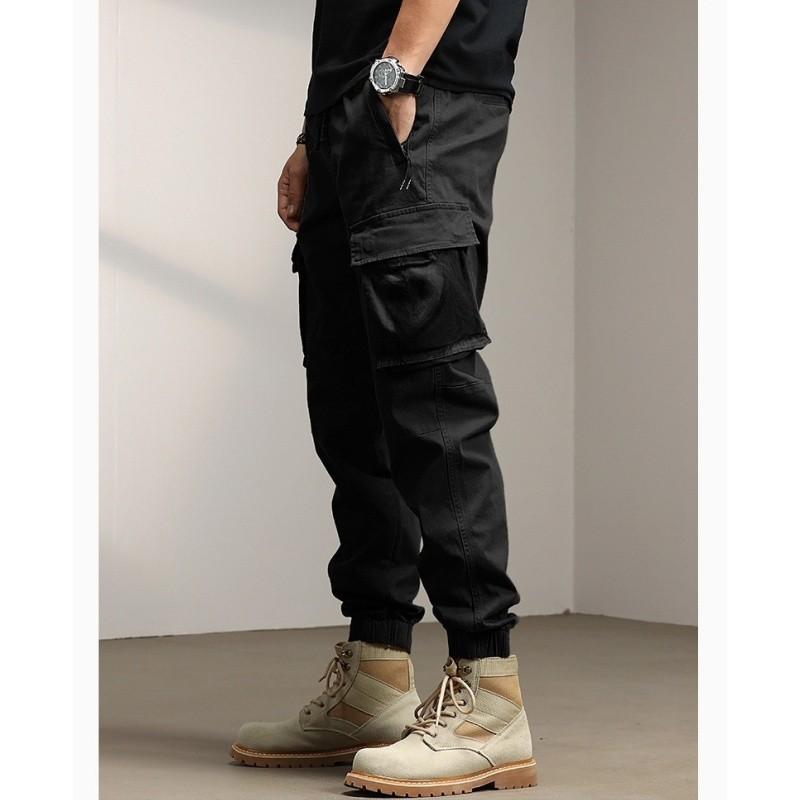 M-5XL Men Cargo Pants Sweatpants Drawstring Elastic Waist Spring Summer Autumn Winter Casual Korean Street Loose Long Tactical Military Plus Size Black Khaki Grey Green 7