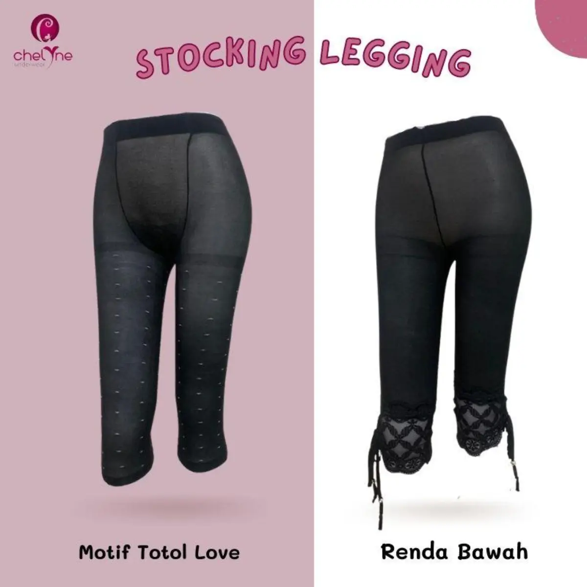 Chelyne Stocking Legging Dewasa Celana 723 Bermotif Capri  - Pantyhose