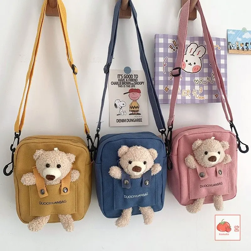 Túi Messenger Phong Cách Nhật Bản, Dễ Thương Và Cổ Điển, Thích Hợp Cho Đại Học Và Giản Dị, Thiết Kế Hoạt Hình Mori Phong Cách Hàn Quốc, Có Gấu, Chất Liệu Mềm Mại, Thích Hợp Cho Bé Gái, Năm Phát Hành 2024
