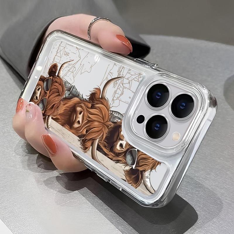 Cartoon Cow Pattern Phone Case, Anti-fall Fully Edged Mobile Phone Case, Kawaii Phone Case, Shockproof Phone Cases Compatible with iPhone 7 8 XR 11 12 13 14 Pro Max 15 Pro Max Cases, Holiday Essentials, Teenage Boy Gift, Cow Merch 2