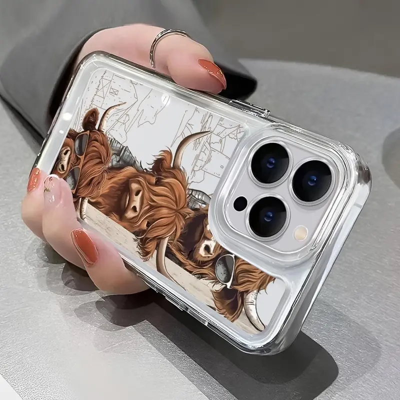 Cartoon Cow Pattern Phone Case, Anti-fall Fully Edged Mobile Phone Case, Kawaii Phone Case, Shockproof Phone Cases Compatible with iPhone 7 8 XR 11 12 13 14 Pro Max 15 Pro Max Cases, Holiday Essentials, Teenage Boy Gift, Cow Merch 2