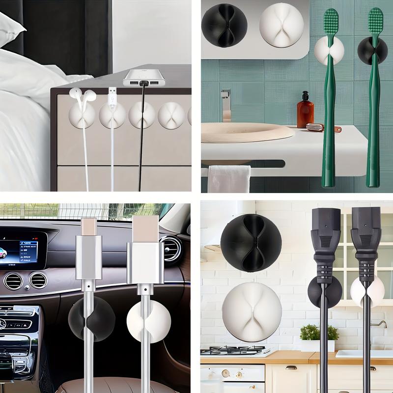 Product Introduction of Kẹp Móc Cáp, 10 / 20 Cái, Kẹp Cáp Dữ Liệu Cáp Để Bàn, Chất Kết Dính, Sử Dụng Nhiều Cảnh, Thích Hợp Cho Gia Đình, Phòng Tắm, Phòng Ngủ, Cửa, Tủ, Văn Phòng Và Xe Hơi, Lưu Trữ Và Sắp Xếp Cáp, Món Quà Hoàn Hảo Cho Sinh Viên Và Người Đam Mê Công Nghệ 12