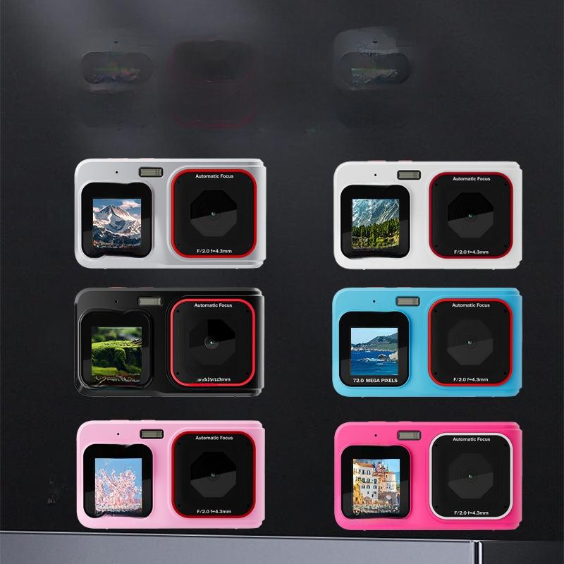 HD Digital Camera Front 2.4 Rear 1.54 Dual Screen Student MP3 Listening ...