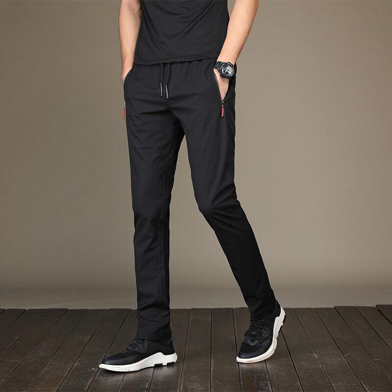 Men's casual pants men's sports pants stretch quick-drying trousers straight pants loose trousers Menswear Lingerie Beige Plain 1