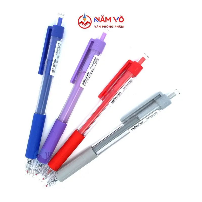( CS8698 ). HỘP 12 Cây Bút Viết Gel Nước Dạng Bi Bấm Chosch CS-8698/ CS 8698 Ngòi 0.5mm, Có Đệm Viết Êm Tay, Viết Êm, Mực Đều 2