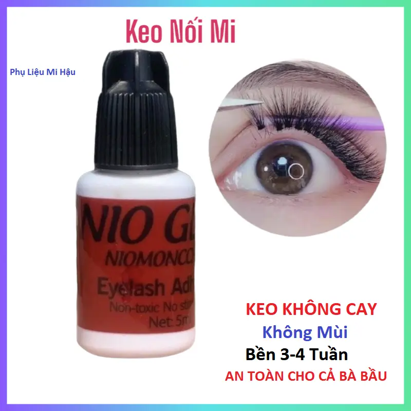 Keo Nối Mi Không Cay_Keo Nio Tự Nối Chai 5ml_ Keo Học Nối_Keo Dành Cho Người Tự Nối Tại Nhà_Keo Dán Mi Không Cay_Keo Dính Mi Khô Chậm mi giả 0