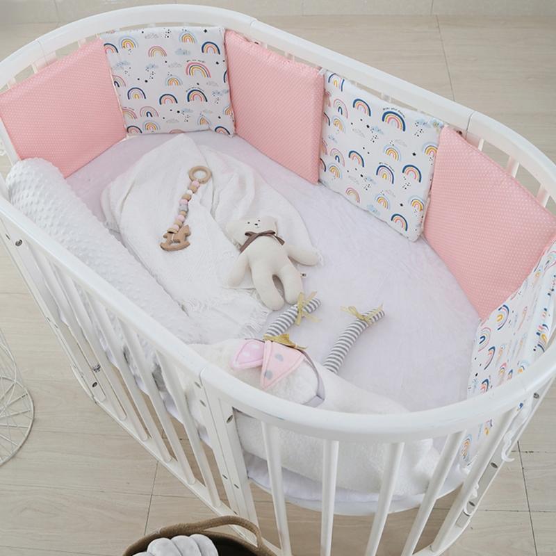 【Ready Stock】 6 Pcs Baby Cot Bumper Newborn Bed Soft Cotton Protector Pillows Infant Cushion 4