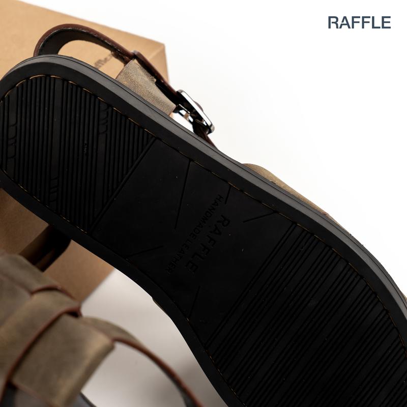 Dép Da Bò Nam Raffle Fisherman Sandal  - Grey Kiểu Dáng Thanh Lịch, Đế Đúc Cao Su Chống Trượt 6