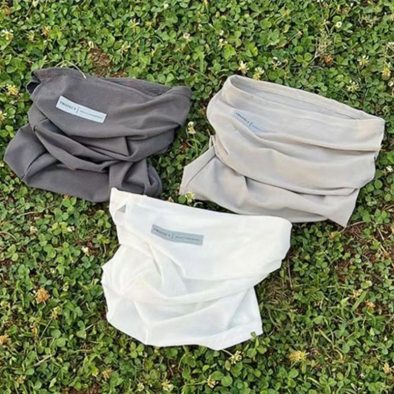 Khẩu Trang Chống Nắng Lụa Lạnh Mùa Hè, Dành Cho Nam Và Nữ, Khẩu Trang Đi Xe Đạp Ngoài Trời, Màu Trơn Quấn Cổ Chống Tia UV, Khăn Quàng Cổ Khăn Quàng Tai, Thích Hợp Để Chống Nắng 7
