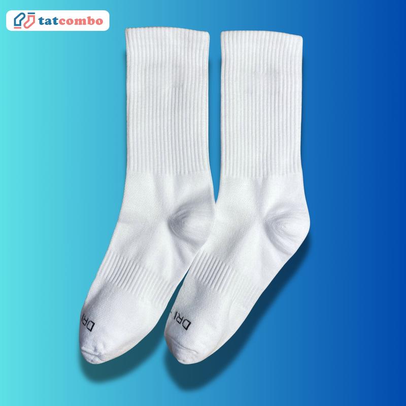 [Combo 10 + 1 Drifit trung] Tất cổ cao logo NAI DRI - FIT 20cm  - DAS - hàng dệt kim unisex nam nữ chuẩn thể thao dày dặn